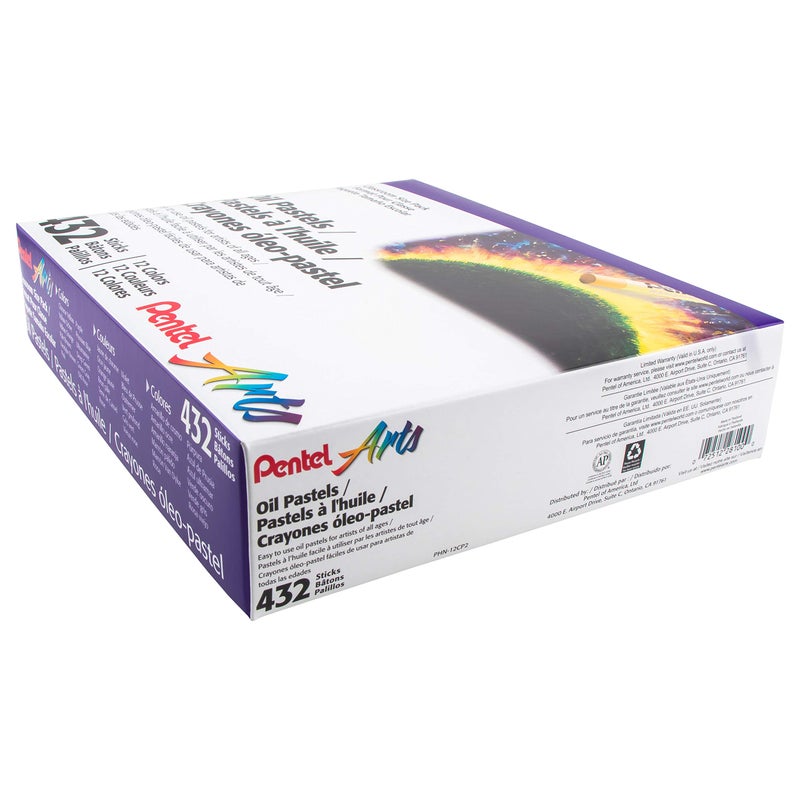 Pentel Arts Oil Pastels - 432 Piece Classroom Size Pack (PHN-12CP2) - Image 3